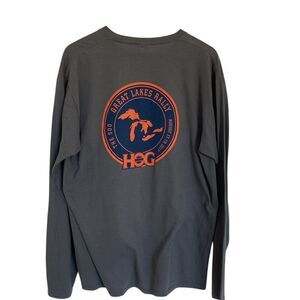 Port Company Mens Great Lakes‎ Hog Rally Long Sleeve T Shirt Size L Grey Orange